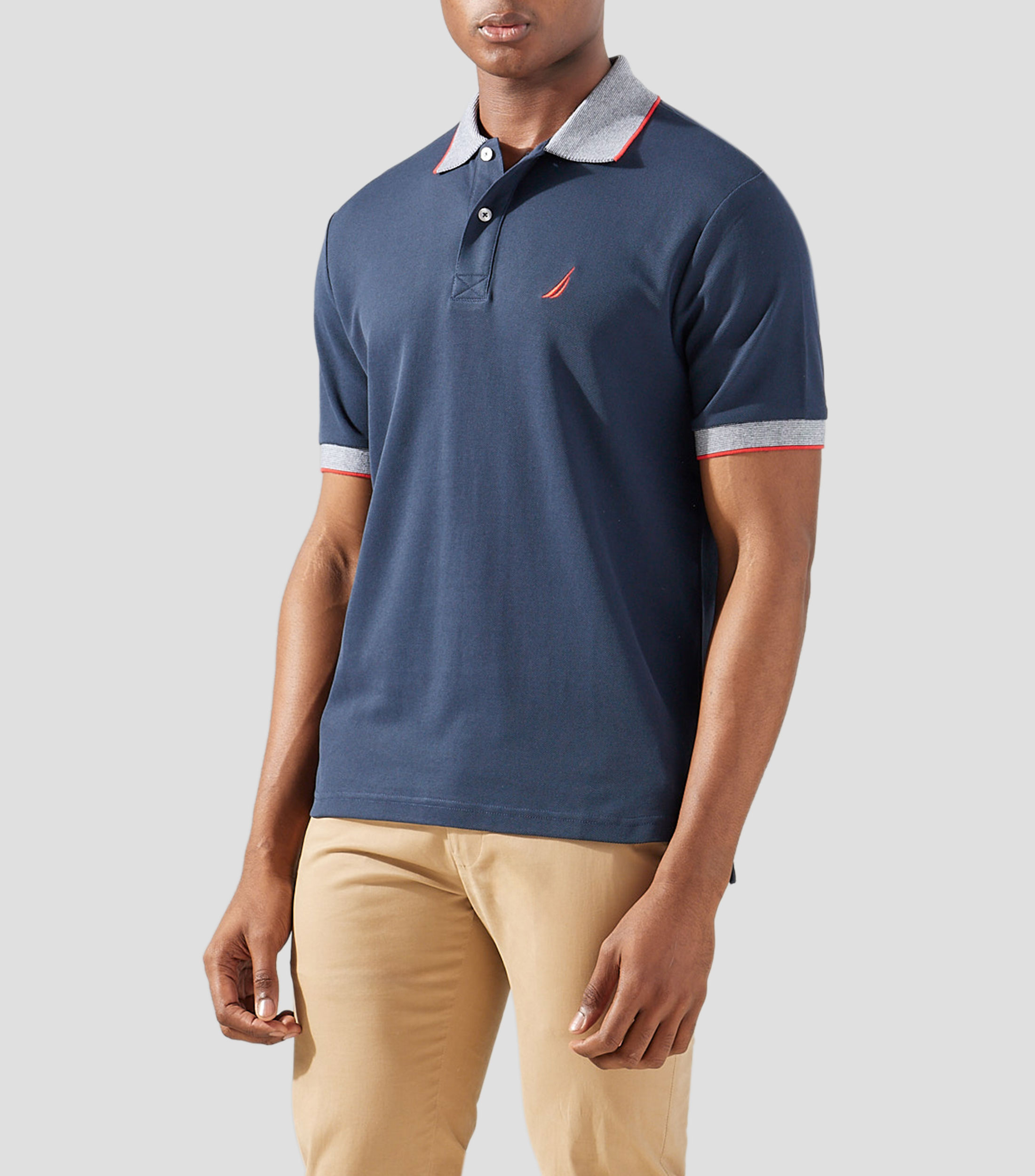 Playera tipo polo manga corta lisa Hombre